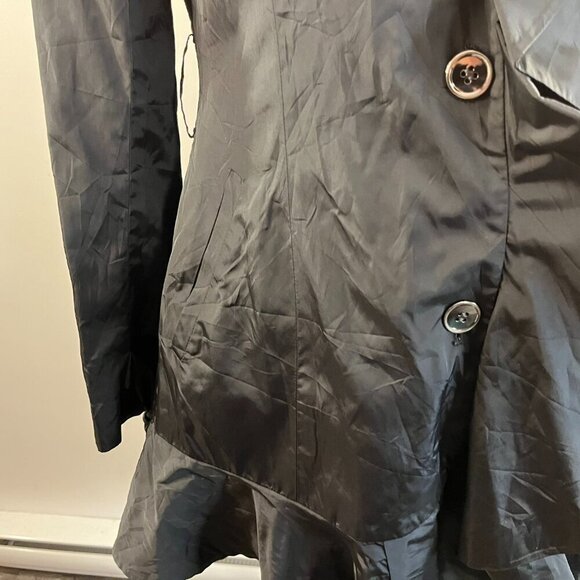 Cole Haan Women's Black Ruffled Lightweight Jacket - Size XS - Picture 4 of 8